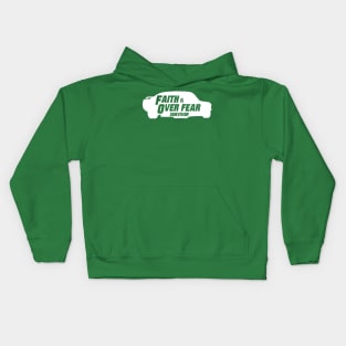 mental health Awareness green ribbon faith over fear survivor Kids Hoodie